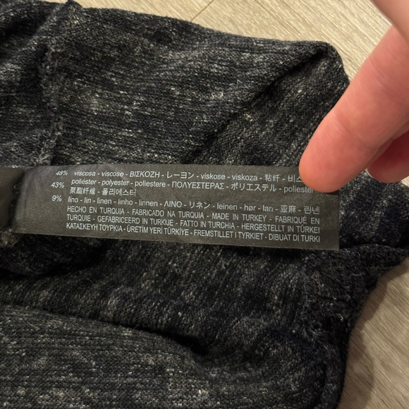 Zara Knit Sleeveless V-Neck Jumpsuit Women Size Medium Gray Linen Blend Pockets - Picture 15 of 16